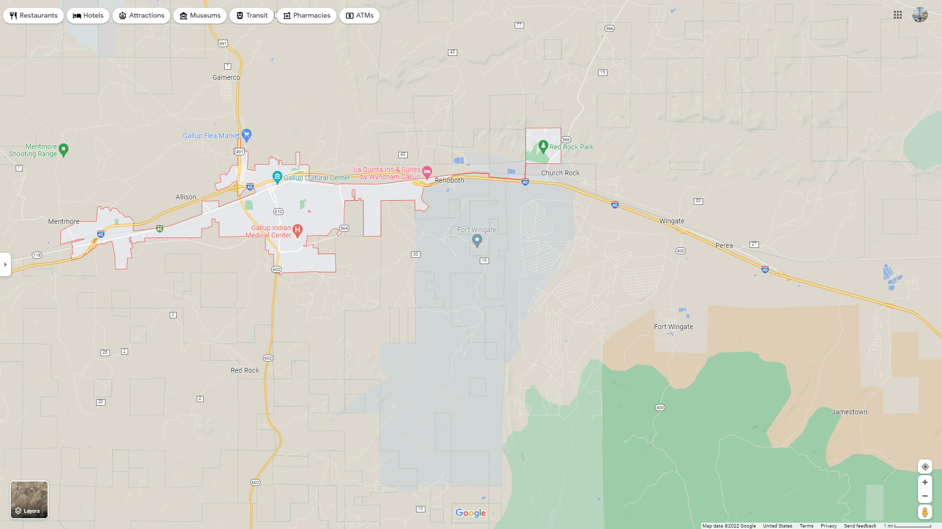 Gallup New Mexico Map